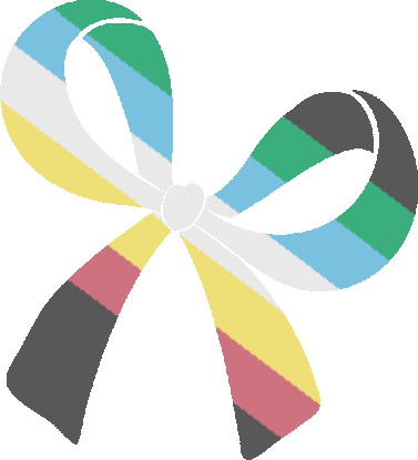Kuvassa Rusetin logo Disability Pride-värein