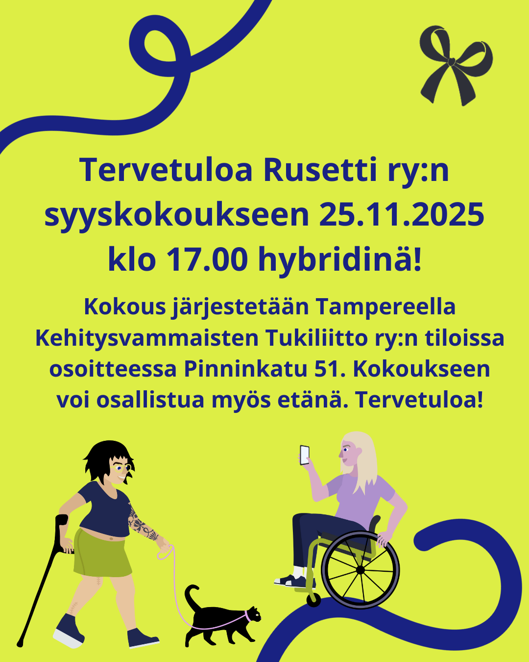 2025_syyskokouskutsu Mainoskuva Rusetin syyskokouksesta, hybridinä Tampereella ja verkossa.