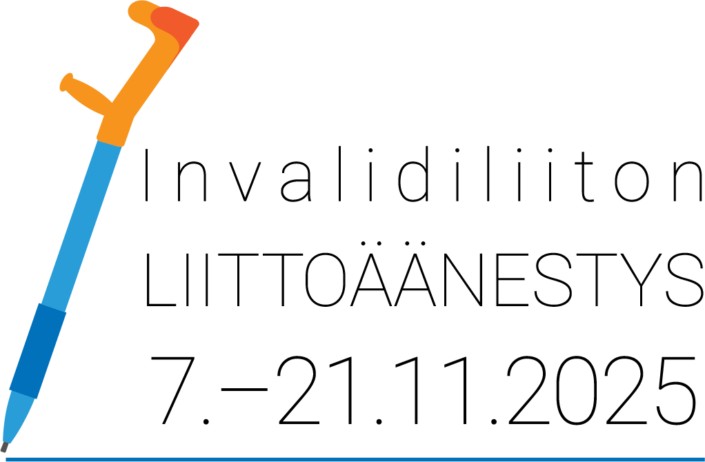 Liittoäänestys 2025 logo_100x70 Liittoäänestyksen logo, jossa sinioranssi kyynärsauva sekä äänestyksen ajankohta tekstinä.