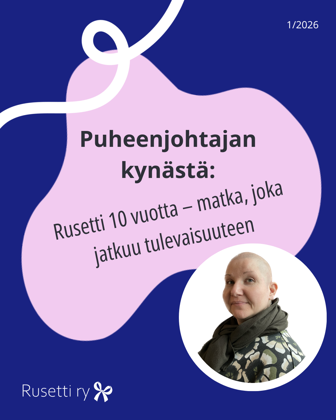 Kuvituskuva kirjoituksesta. Sisältää kasvokuvan puheenjohtajasta.