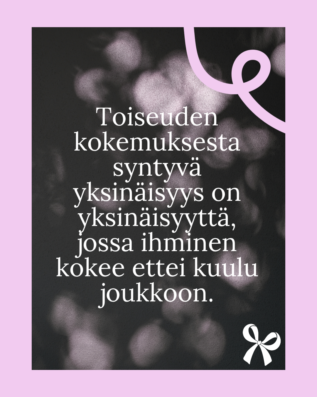 Kuvituskuva opparista joka sisältää toteamuksen yksinäisyyden kokemuksesta.